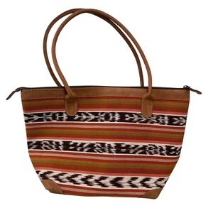 Mayan‎ Hands Guatemala Handmade Woven Tote Bag Purse Colorful Ethnic
